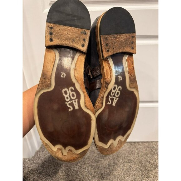 AS 98 Mens Blue Leather Shoes Buckle Fringe Size 42 (8.5/9)EUC - Picture 4 of 5